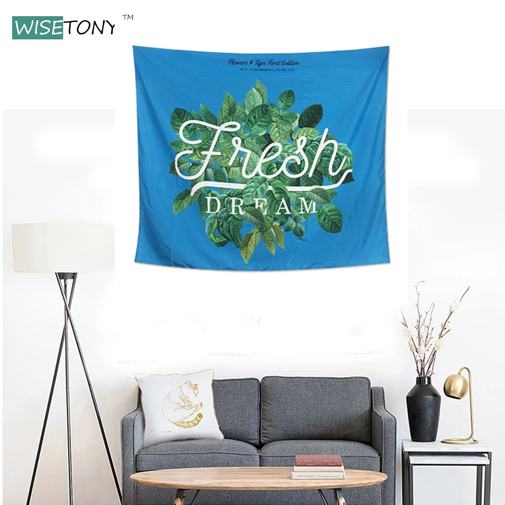 WISETONY English Inspirational Letter Tapestry Wall Art Saying Words Beach Towels Room Blanket Home Decor | Дом и сад