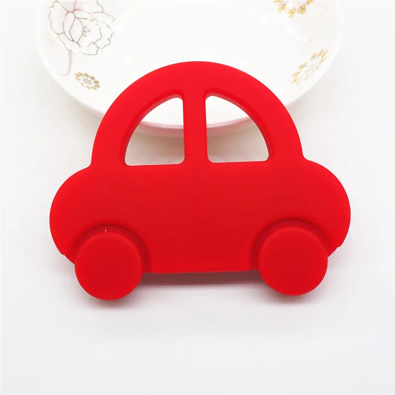 Red Chengkai 2 шт BPA Бесплатно Силиконовый Прорезыватель Автомобиль DIY детский душ мультфильм пустышка Прорезыватель зубов кулон уход сенсорная Ювелирная игрушка - Цвет: Red
