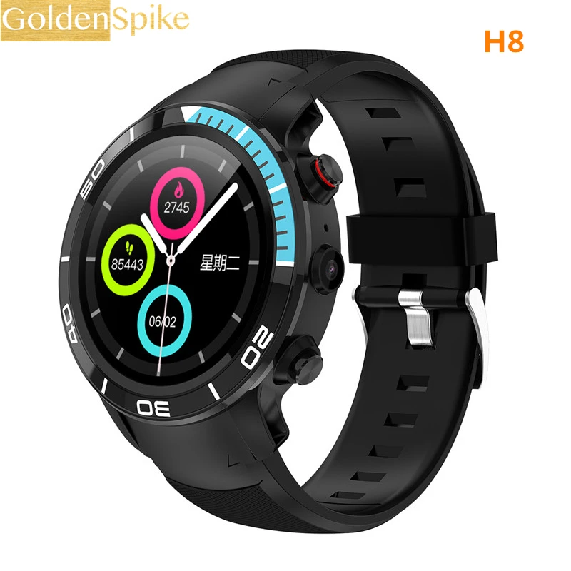 Топ H8 4G SmartWatch 1,39 дюйма Хрустальный Дисплей gps/ГЛОНАСС 4 ядра 16 GB 630 mAh Гибридный Силиконовый умные часы с ремнем Для мужчин