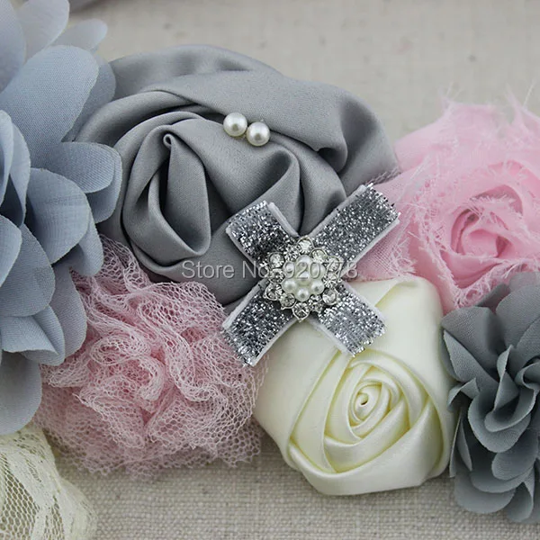 2 шт./компл. модный серебристо серый пояс и соответствующая повязка на голову