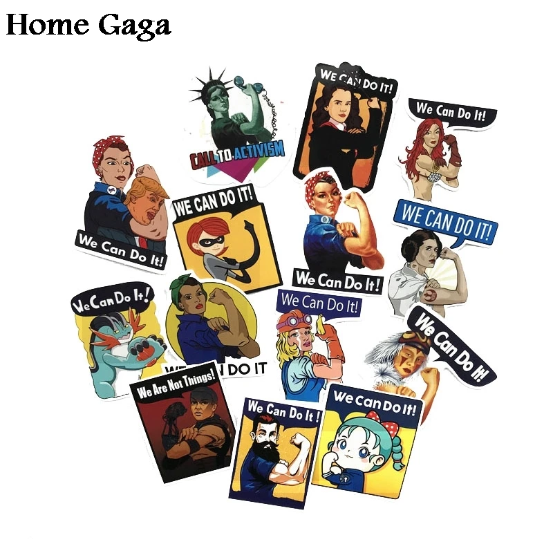 Homegaga 14 шт. феминистские женщины мы можем сделать это украшения наклейки для ноутбука скрапбукинг украшения Стайлинг виниловая наклейка Cool D1399