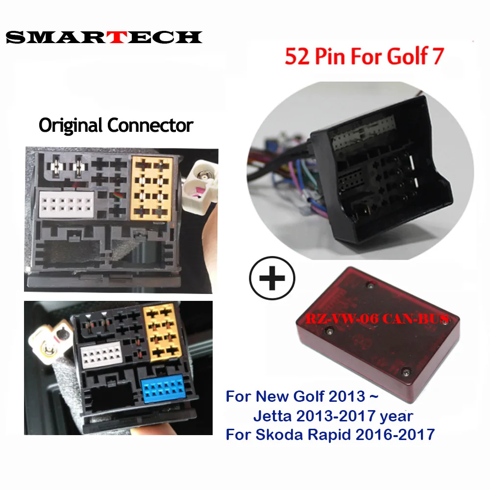 SMARTECH Android 2 Дин DVD gps радио плеер CANBUS коробка для Skoda Rapid 2016 новинка 2017 года Гольф 7 с 52