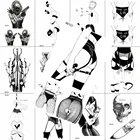 Сексуальные кружевные ножики, временная Реалистичная наклейка, водонепроницаемый лист татуировки, художественная живопись, рука, тату на грудь для взрослых