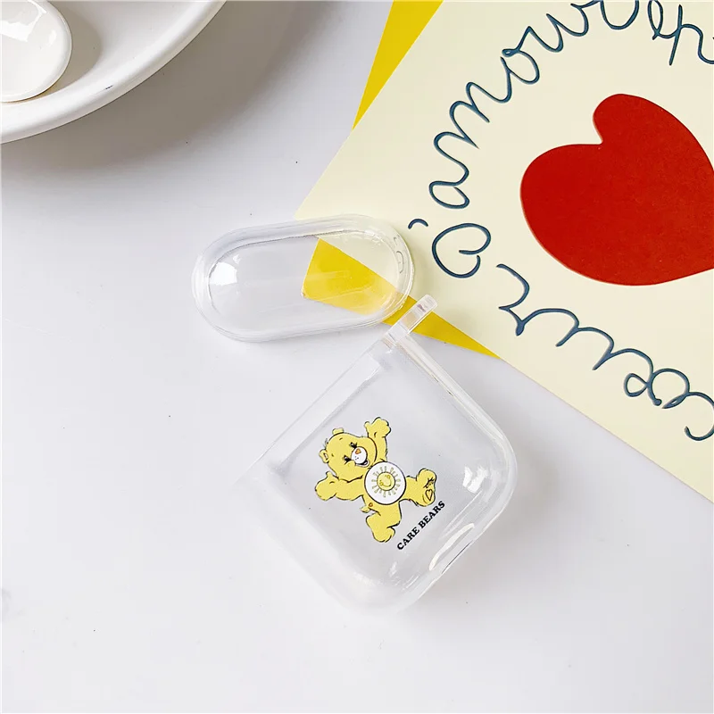 Медведь bluetooth гарнитура Защитная крышка для apple airpods Care Bears Мягкий силиконовый чехол беспроводные наушники зарядки кожи