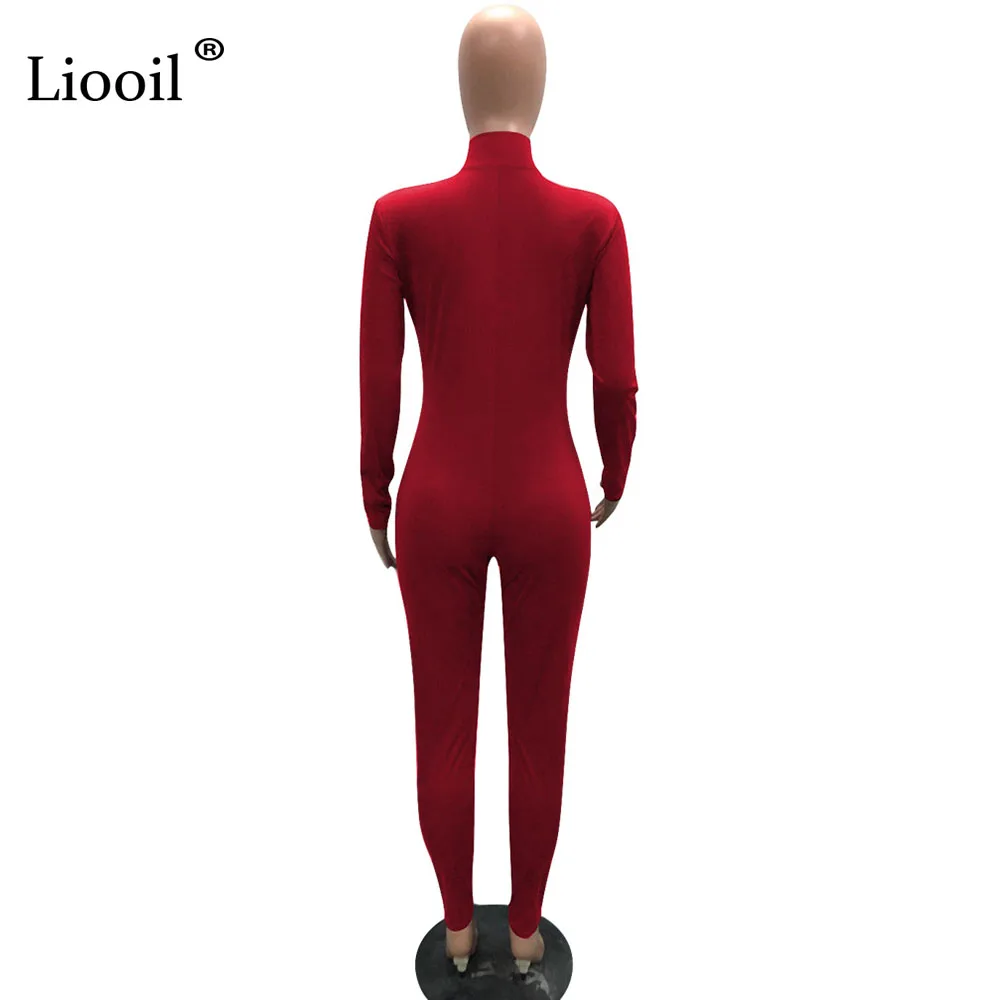 Liooil, комбинезон с длинным рукавом, женский, s, комбинезон, весна, водолазка, на молнии, обтягивающие, для женщин, для тренировок, комбинезоны, спандекс, сексуальные женские комбинезоны
