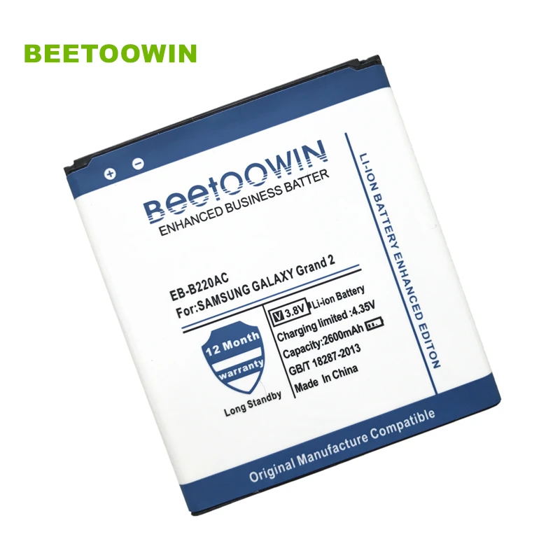 Аккумулятор BEETOOWIN 2600 мАч EB B220AC/ B220AE для Samsung Galaxy Grand 2 G7102/G7106 G7100/G7108 G7109 G7105L|battery for