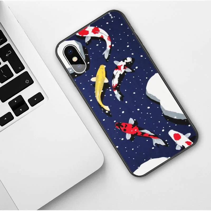 Японский Lucky Koi Fish волна канагава чехол для iphone 12 11 Pro Max SE 2020 X XR XS 6 6s 7 8 плюс Чехол Coque