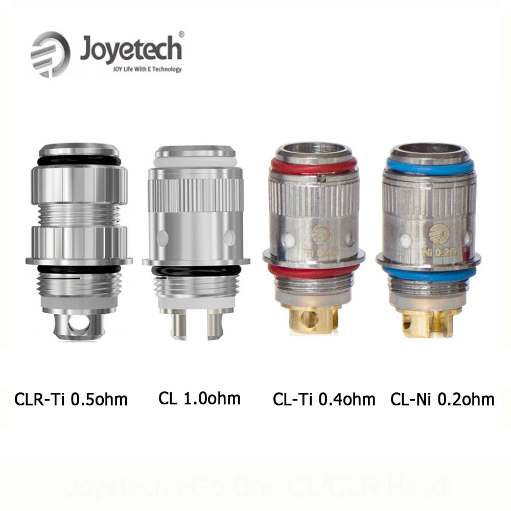 Joyetech eGo One CL Ti/Ni Head CLR Ti 0.5ohm 1 0 ohm катушка перестраиваемая атомайзер 5 шт./лот для eVic VT