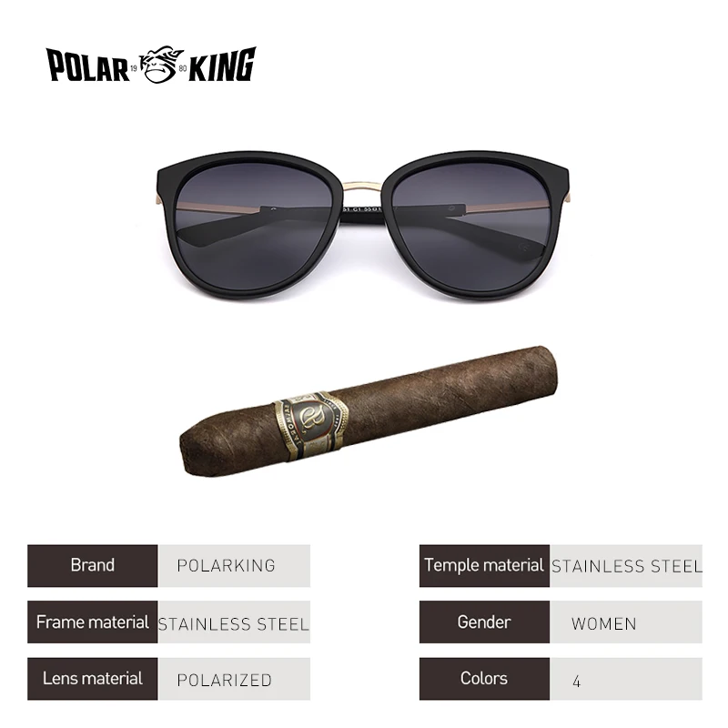 POLARKING Ретро Солнцезащитные очки Поляризованные Роскошные Женские Брендовые Дизайнеры Женские Солнечные Очки Очки óculos de sol feminino