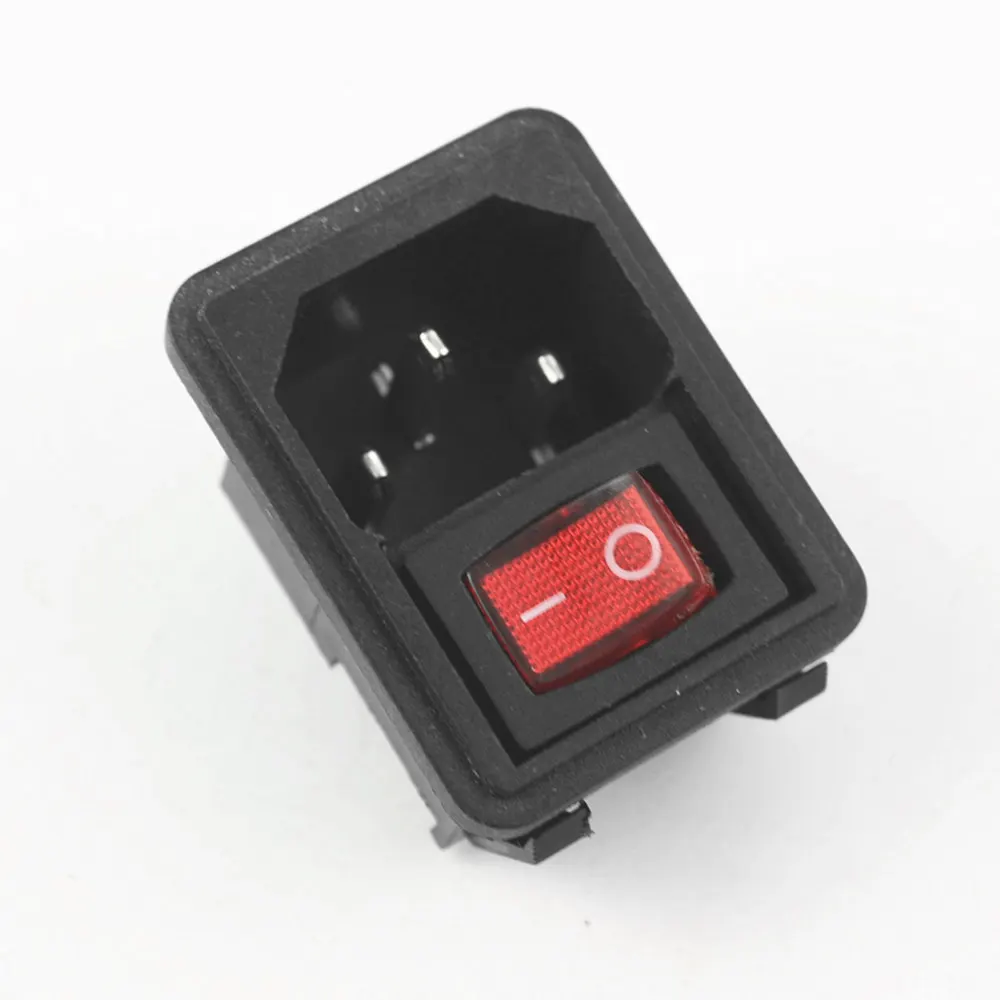 Red Горячий 10A 250V Входной модульный Штепсель предохранитель переключатель Мужской Разъем питания 3 Pin AC-02A - Цвет: Red