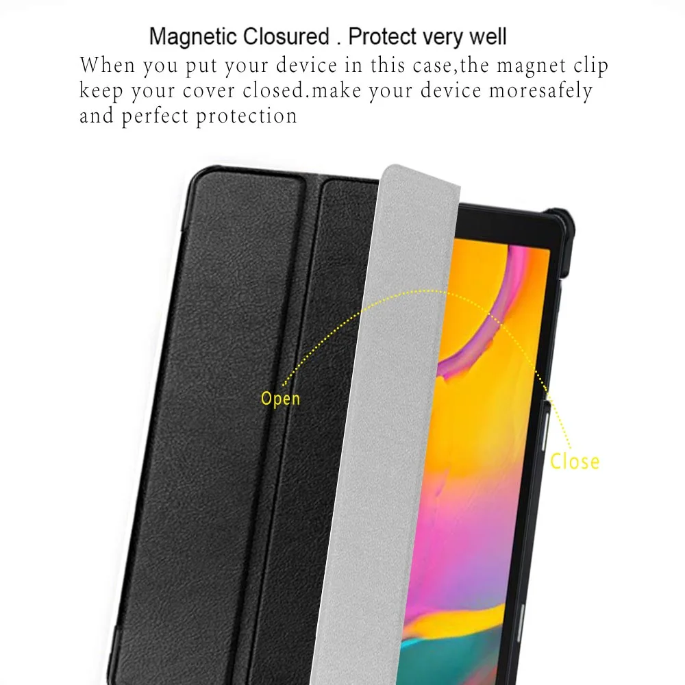 Для samsung Galaxy Tab A 10,1 тонкая магнитная складной из искусственной кожи Стенд Крышка SM-T510 T515 защитный чехол для планшета+ пленка+ ручка
