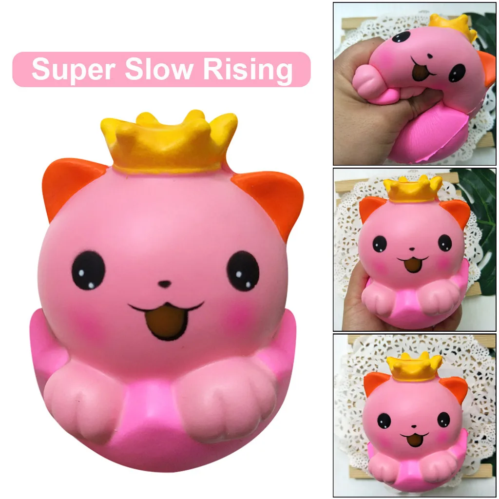 Изысканная розовая Корона кошка супер медленно поднимающаяся игрушка Squishies животные сжимают Снятие Стресса Игрушка антистресс игрушки антистресс