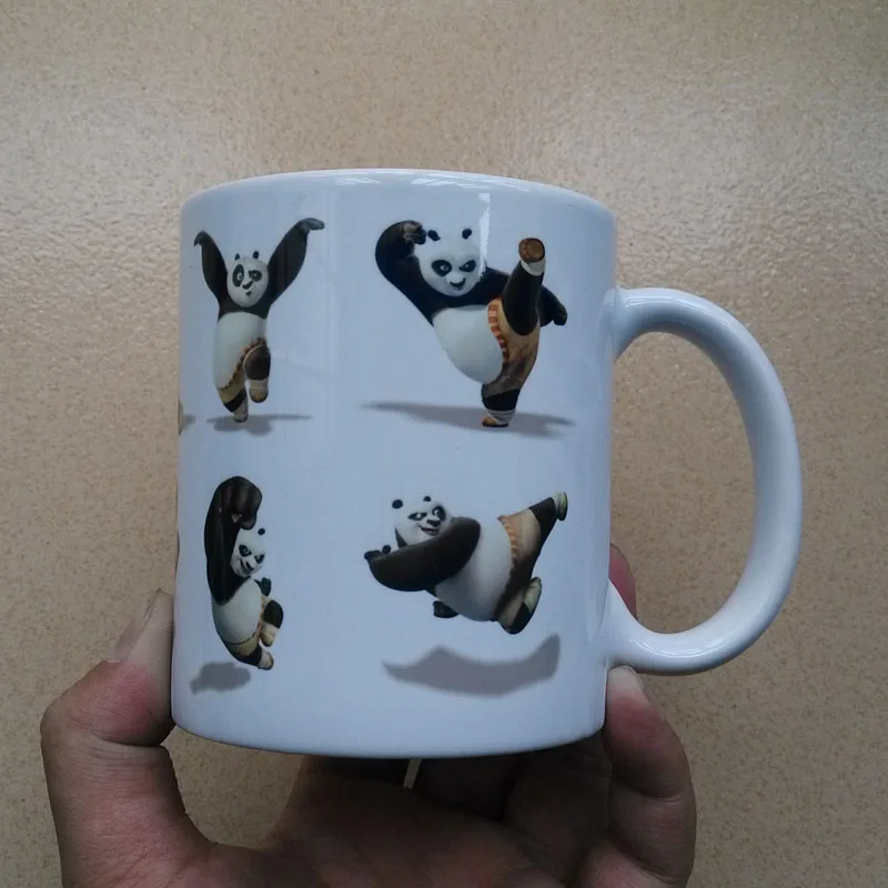 New Year Gifts For Children Kung Fu Moves Printing Coffee Mugs and Cups With Panda Emoticons Products | Дом и сад