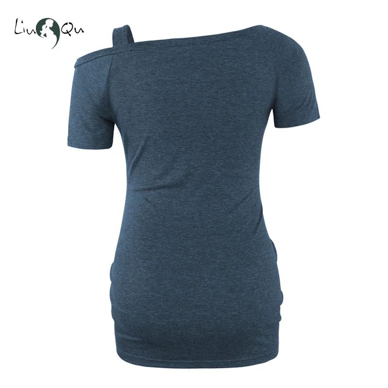 Off Shoulder Women's Blouse Maternity Clothes Side Ruched Pregnancy Top Women Shirt for Tops Short Sleeve Blusa | Мать и ребенок