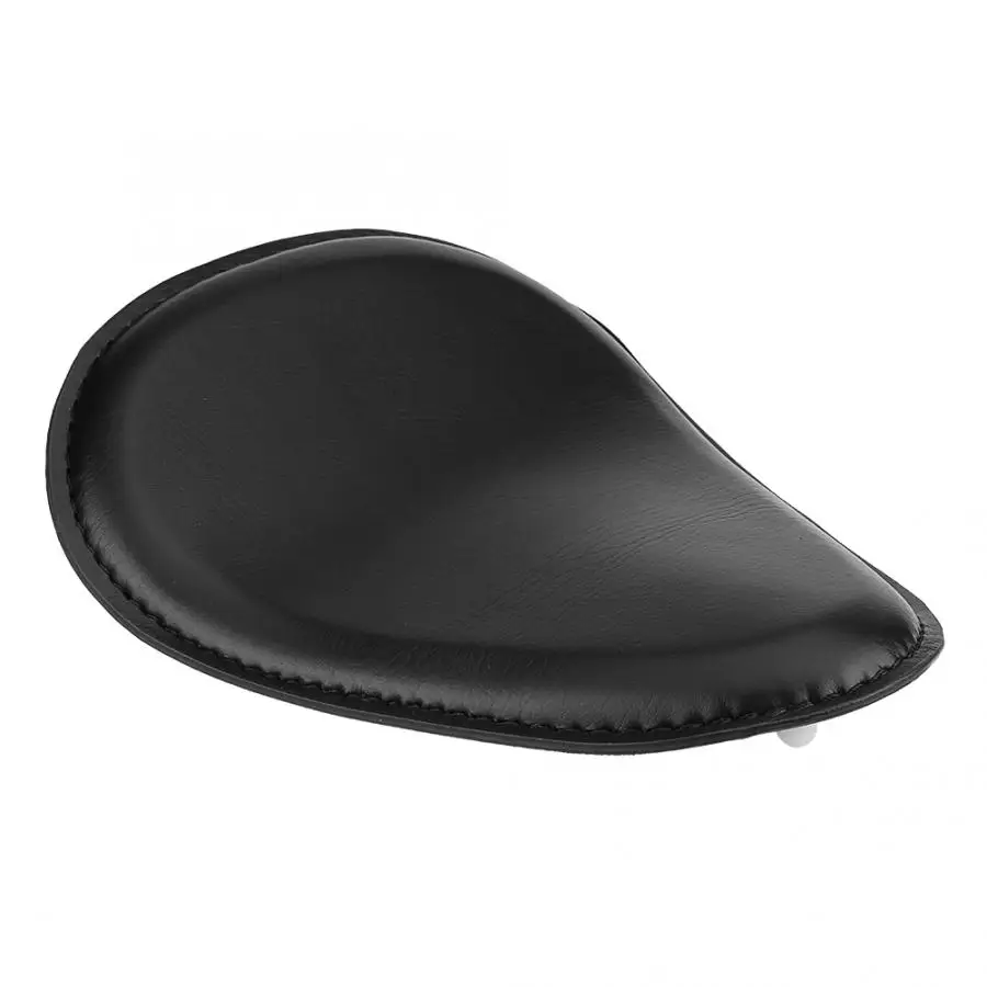 Motorcycle Seat Cushions 3inch Black Leather Solo W/ Mount Spring Bracket for Chopper Bobber Custom |
