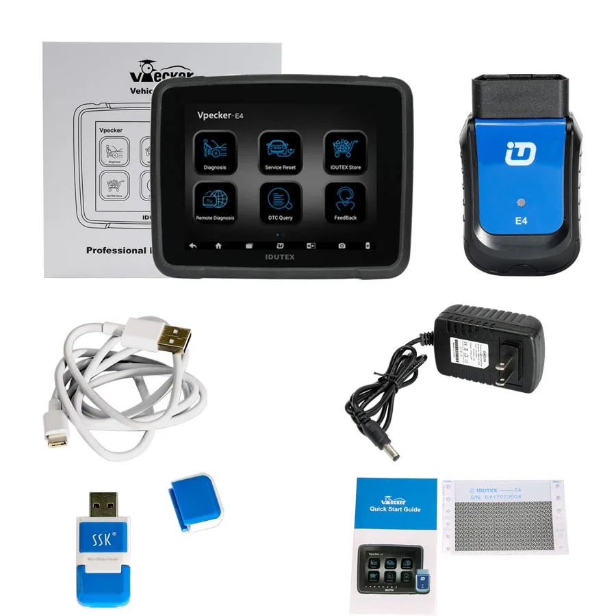 Высокое качество VPECKER E4 Bluetooth для телефона Android + 8 дюймов Vpecker планшет OBD II 2