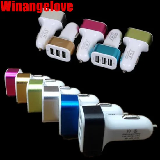 Winangelove автомобильное зарядное устройство 200 шт./лот 5 в а с 3 usb-портами адаптер