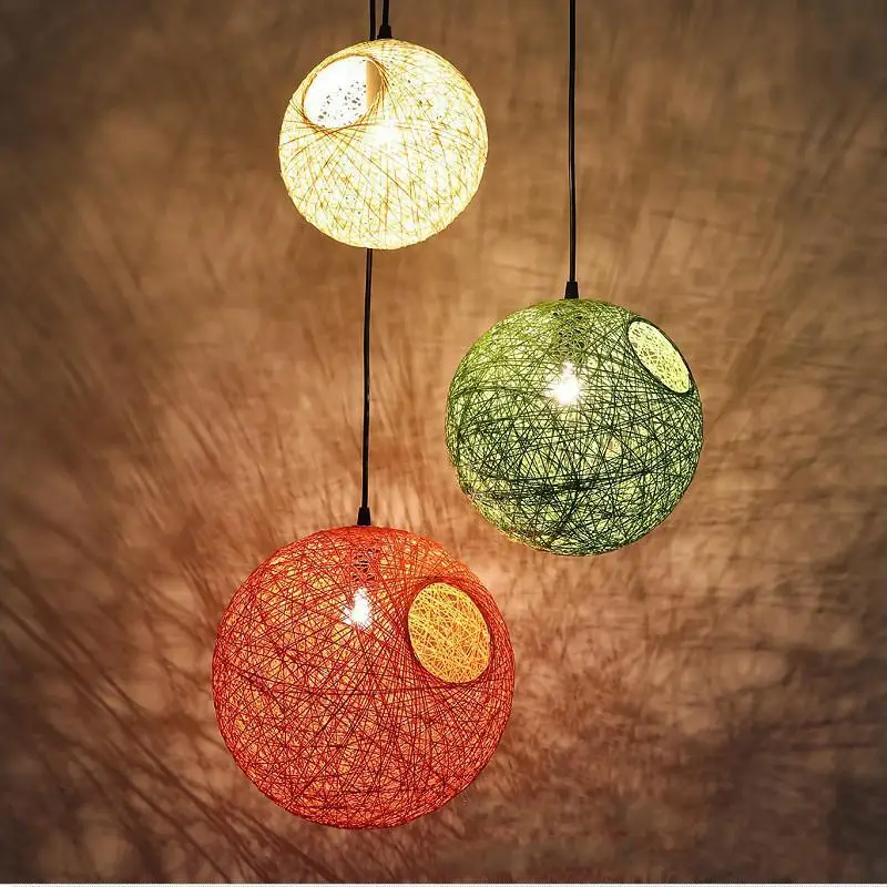 Винтажная веревочная Подвесная лампа в стиле ретро креативный индивидуальный