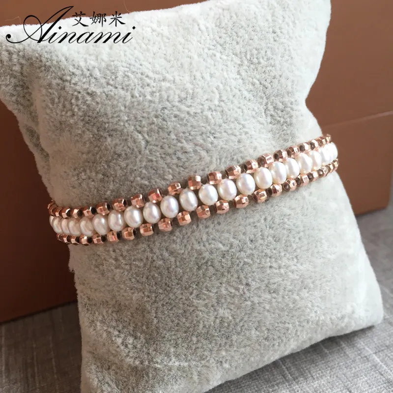 [Ainami] браслет из пресноводного культивированного жемчуга Свадебные украшения