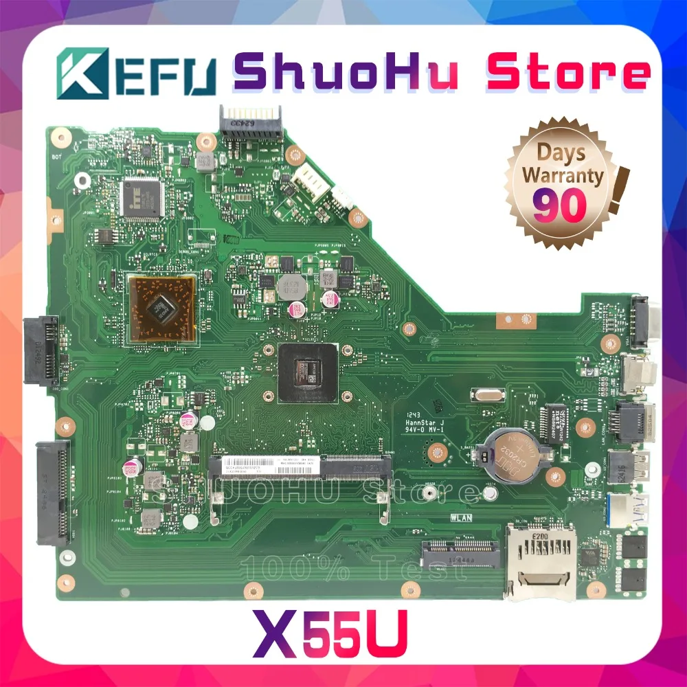 Материнская плата KEFU для ноутбука ASUS X55U REV1.4 протестирована на 100% рабочая