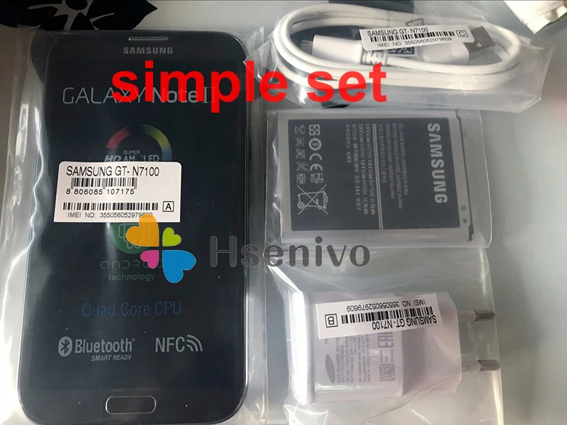 Разблокированный мобильный телефон samsung Galaxy Note 2 II N7100 5," четырехъядерный 8MP gps WCDMA отремонтированный смартфон