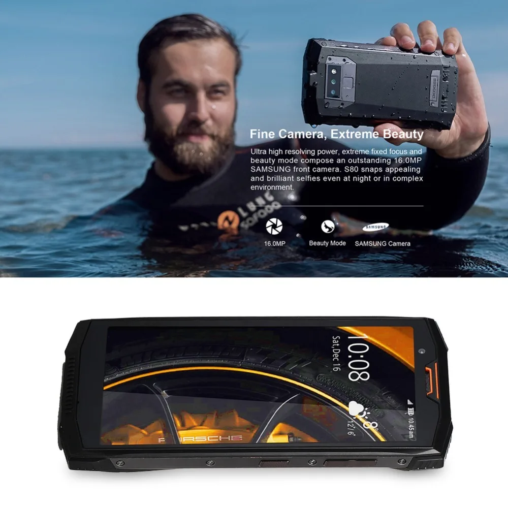 Doogee S80 Ip68 Водонепроницаемый 5,99 ''18:9 Ips мобильный телефон 10080 мАч 12v2a 6 ГБ 64 Гб восьмиядерный смартфон 16,0 Мп фронтальная камера Fhd