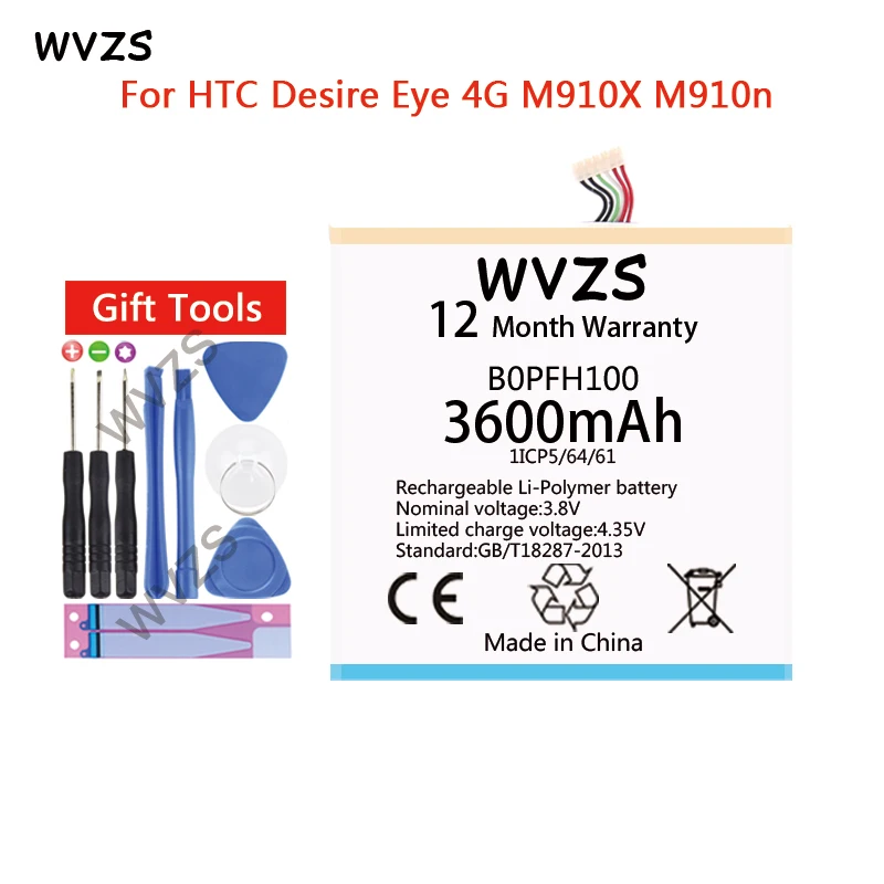 Wvzs 3600 мАч литий полимерный аккумулятор b0ph100 BOPFH100 для htc Desire Eye 4G M910X M910n Сменные