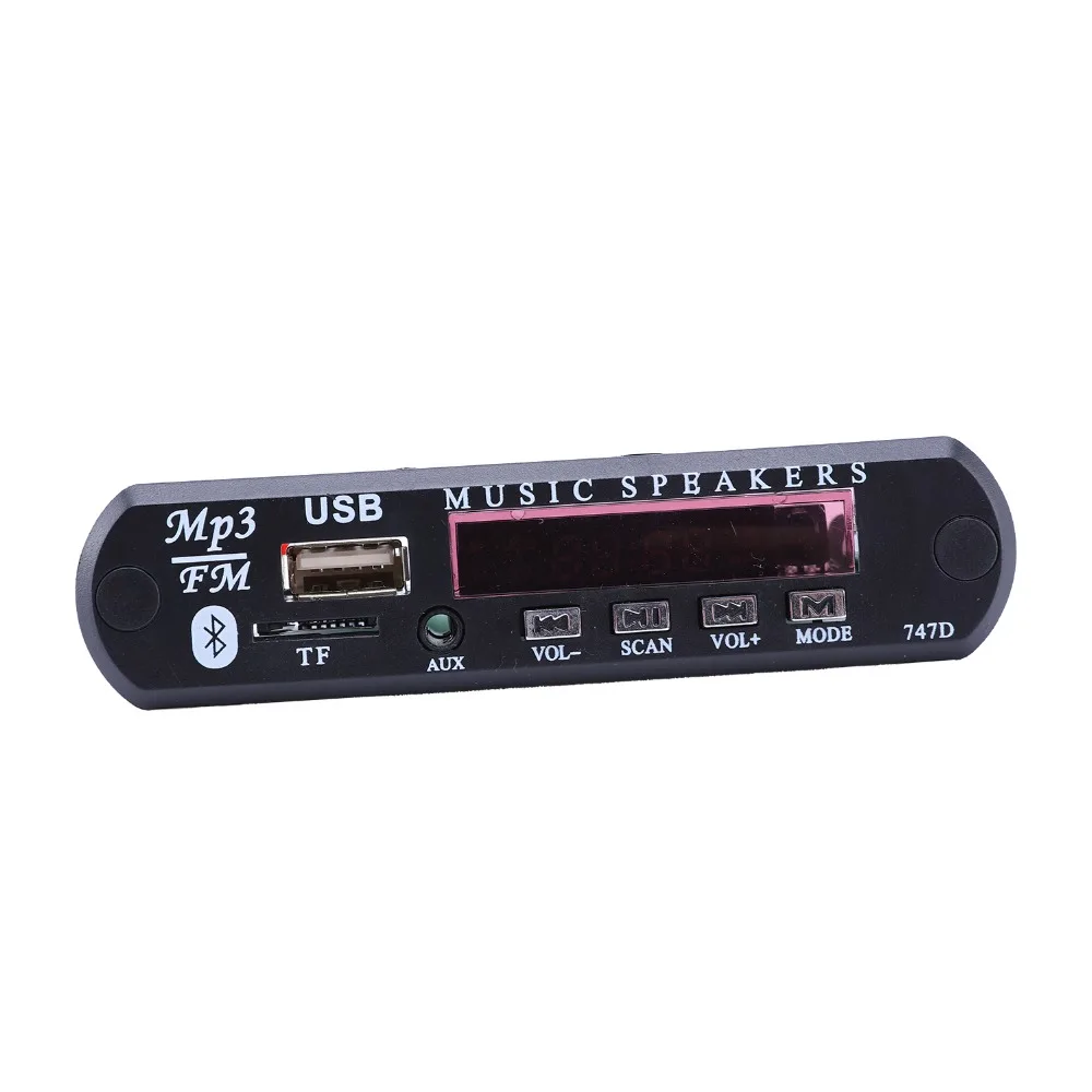 7-12V Auto Car USB Bluetooth MP3 WMA FM AUX Decoder Board Audio Module Support TF SD Card