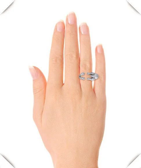 Регулируемое кольцо хиппи мультфильм с пуделем свободного размера панк животное