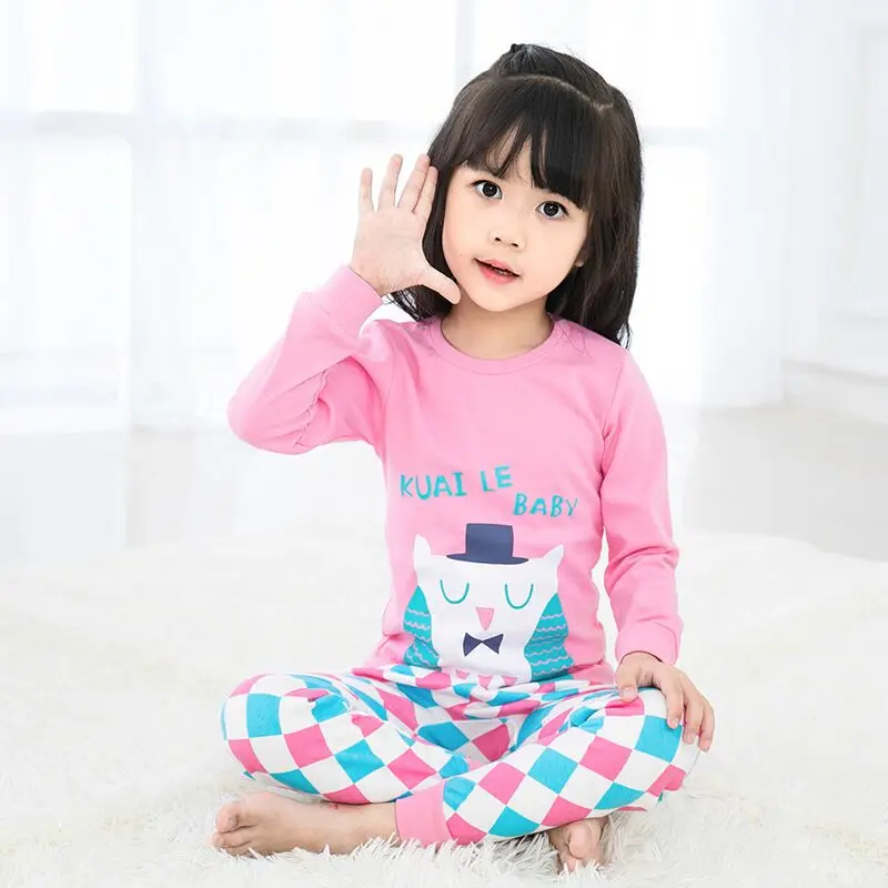 color at picture Новые детские пижамы; комплекты одежды для маленьких мальчиков и девочек; детская одежда для сна с героями мультфильмов; хлопковые пижамы с длинными рукавами; детская Рождественская одежда - Цвет: color at picture