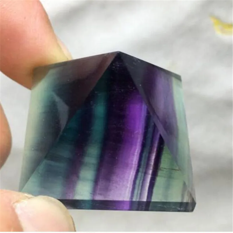 

Natural Fluorite Quartz Crystal Polished pyramid Specimen Healing