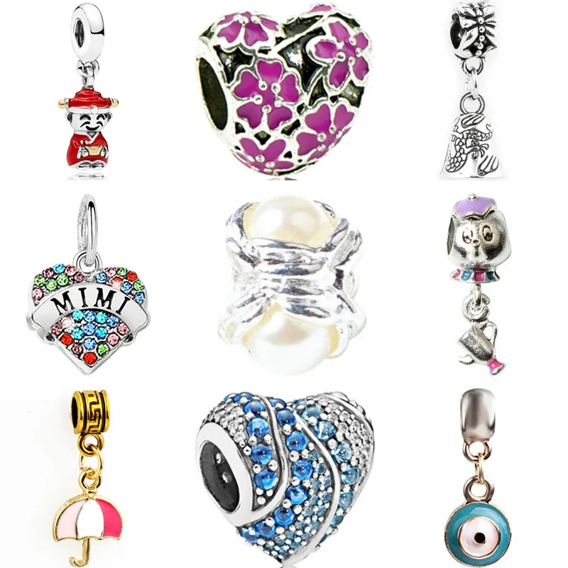 Кулон браслеты Хрустальный цветок Корона Санта Клауса зонтик сердце бусины