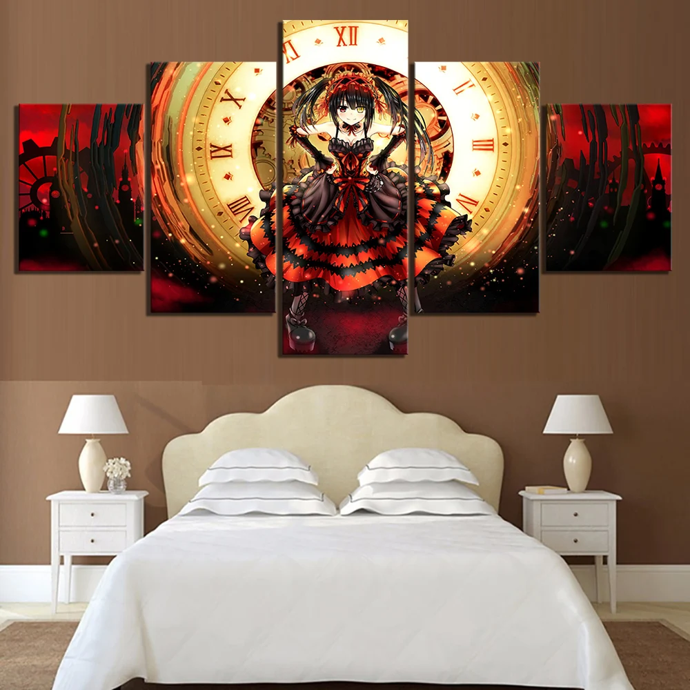 Холст Печатный Дата живой анимационный постер 5 панель настенная живопись холст