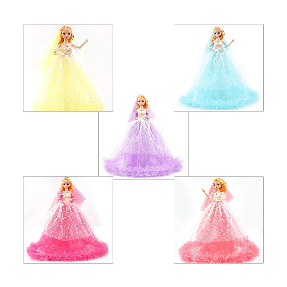 6 типов 40 см модная пластиковая кукла для девочек с длинными волосами и платьем