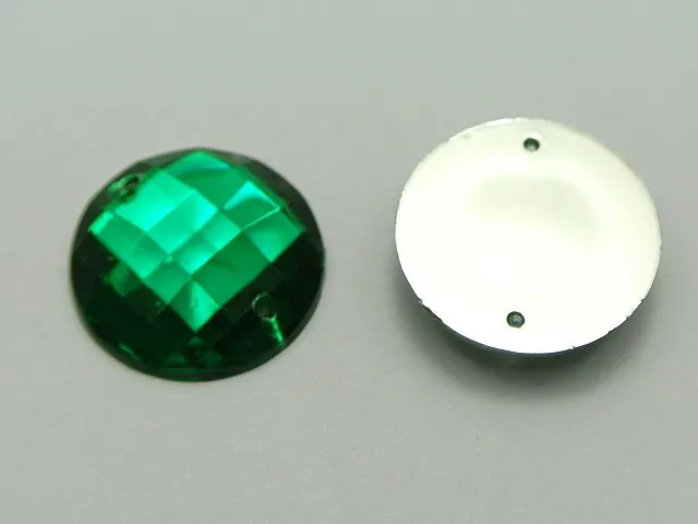 50 шт. 20 мм большие зеленые акриловые плоские стразы для шитья круглые пуговицы