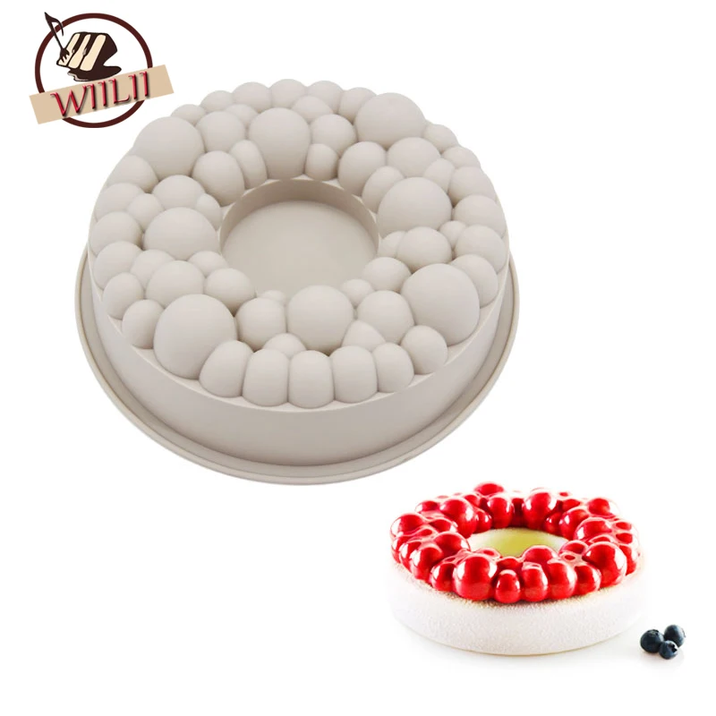 Силиконовая 3D форма для украшения торта WIILII вишневая пузырчатая коронка тортов