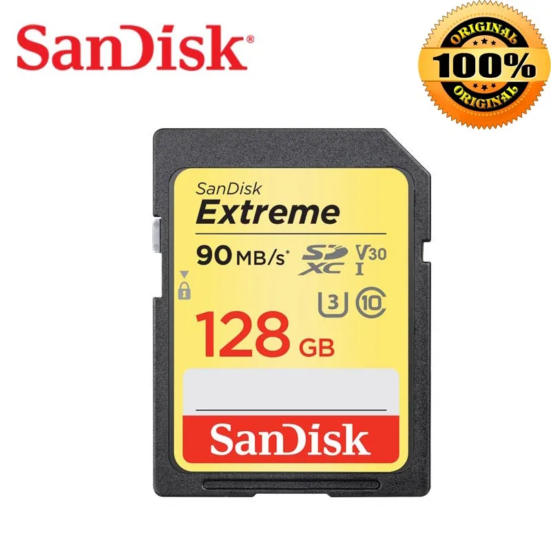 SanDisk Extreme SD карта SDHC/SDXC памяти 32G точечная sd 64G cartao de memoria 128GB U3 класс 10 90 МБ/с. для