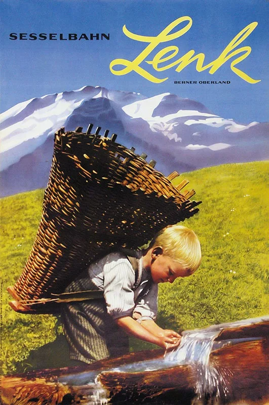 Швейцария Берн Туризм постеры Lenk чистая вода классические настенные наклейки