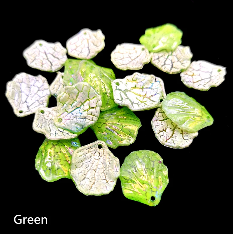 Green 20 шт./лот, модные листья, бусины для сережек и подвесок, изготовление для изготовления украшений вручную, поделки своими руками - Цвет: Green