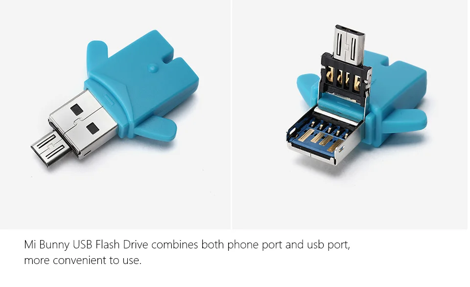 Drea Mi Оригинал Сяо кролик Банни 16/32 ГБ USB 3.0 2 в 1 cro USB/usbflash привод для мобильного
