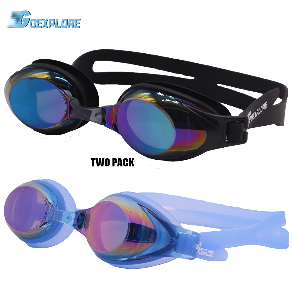 Мужские плавательные очки Goexplore 2 упаковки для взрослых HD противотуманные