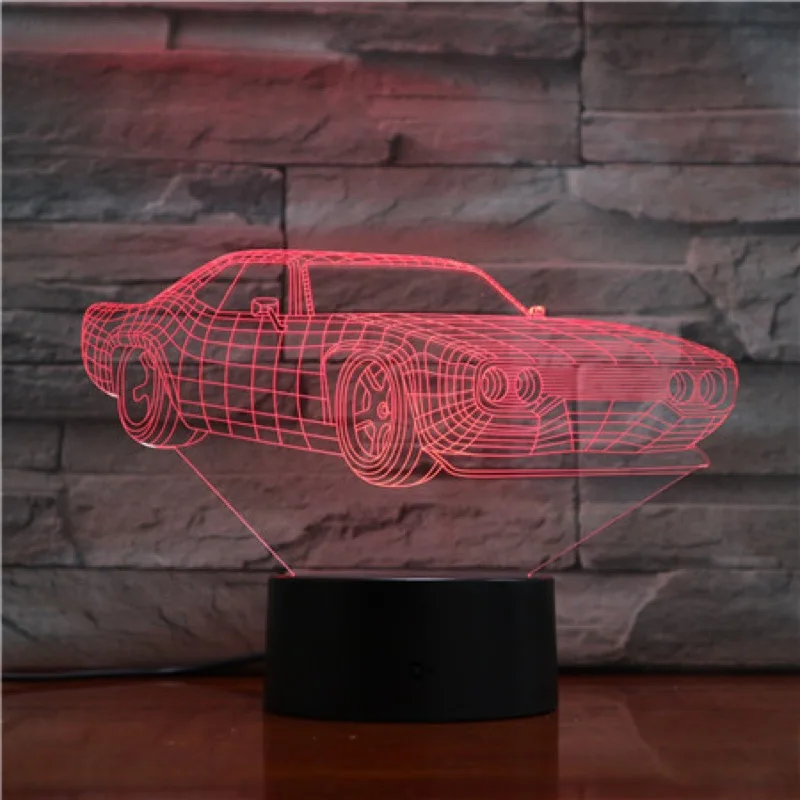 3D ночник светильник седан настольная лампа креативные подарки для детей флэш