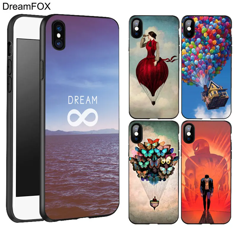 DREAMFOX K071 Dream On Стиль черный мягкий силиконовый чехол из ТПУ для Apple iPhone XR XS Max X 8 7 6 S