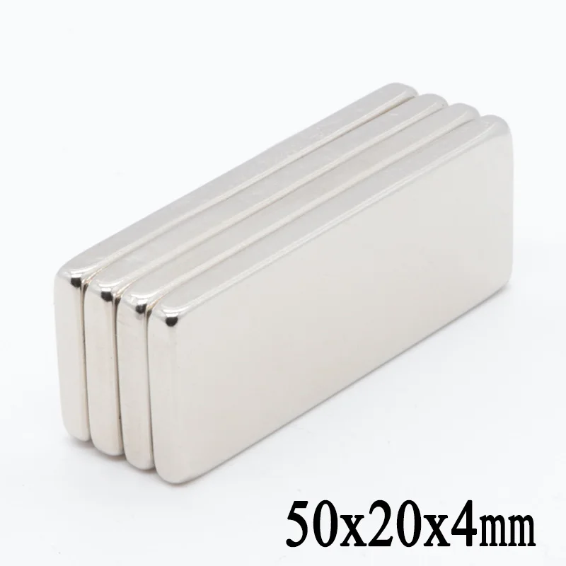 5 шт. 50X20X4 мм сильный неодимовый магнит прямоугольный магнит 50X20X4 мм Сильный магнитный продукт