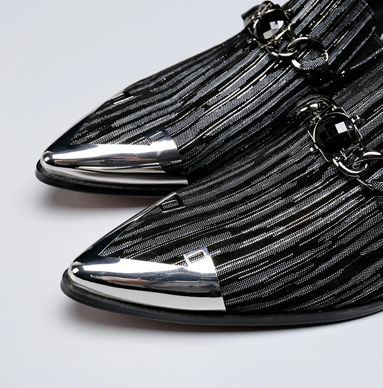 Choudory Черные Мужские Партия Обуви Острым Носом Формальная Обувь С Алмазной Платья