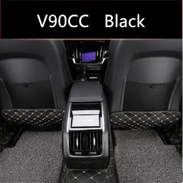 Кожаный Автомобильный Стайлинг спинки сиденья анти Kick Pad для Volvo S90 V90CC-18 интерьер Анти Грязный коврик защита колодки аксессуары - Название цвета: Black