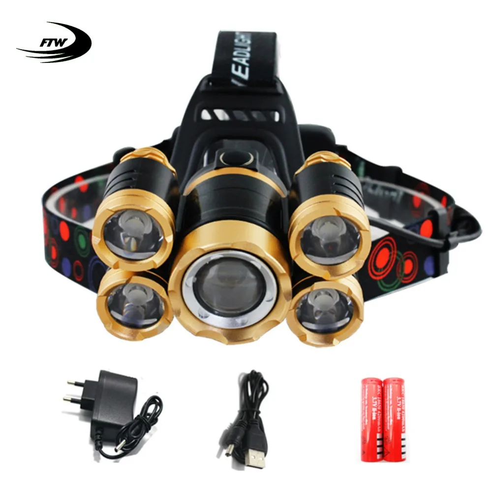 Фонарь велосипедный FTW 5 светодиодов 6 USB 18650|bike front|led t6 biket6 bike |