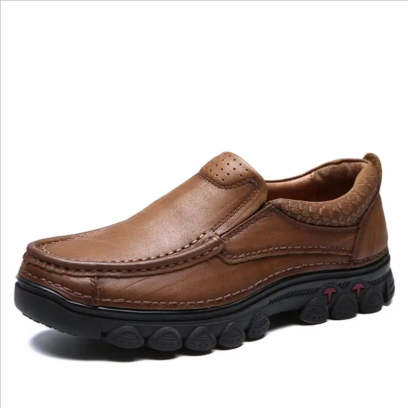 CS671 Autumn New men shoes genuine leather Slip-on loafers Comfortable Breathable Men Fashion Luxury Flats zapatos de hombre | Обувь