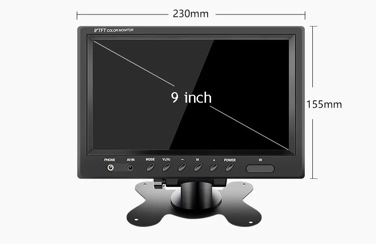 HFSECURITY 9 дюймов HD 800*480P CCTV монитор AV экран видео мониторы PAL NTSC Реверсивный дисплей