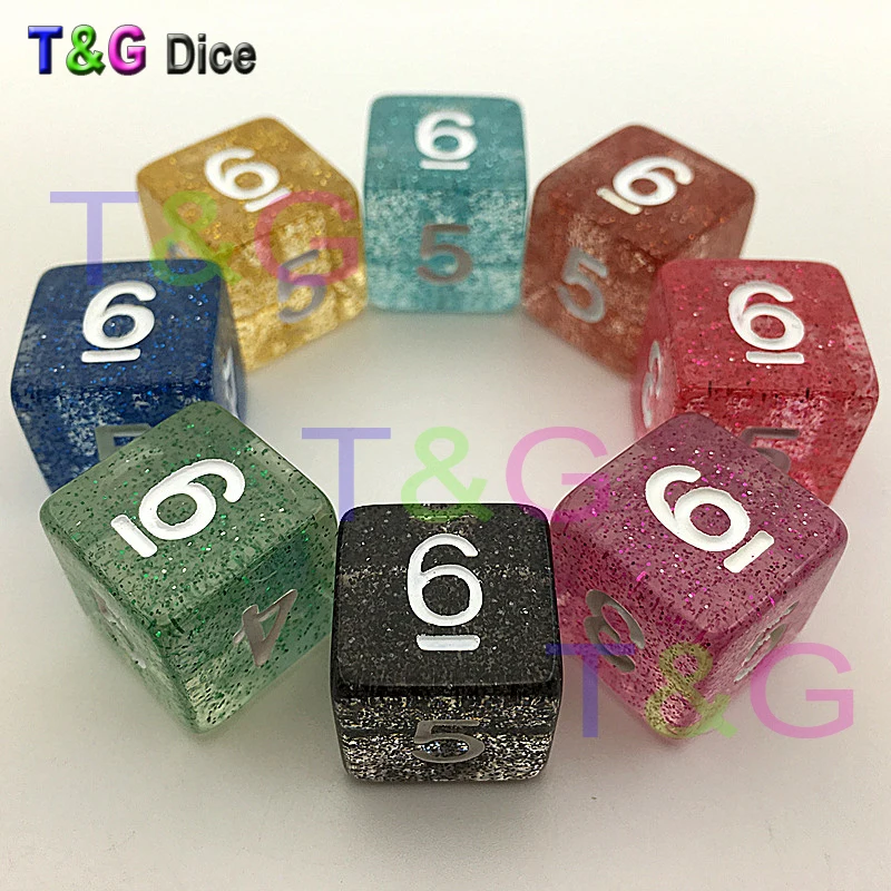 5 шт./компл. T & G Высокое качество Мульти D6 кости набор блестящий эффект d 6 боковые